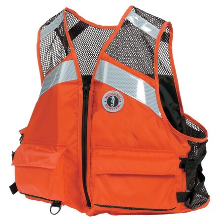 Mustang Survival Industrial Mesh Vest LXl Orange MV1254T1-2-L/XL-216